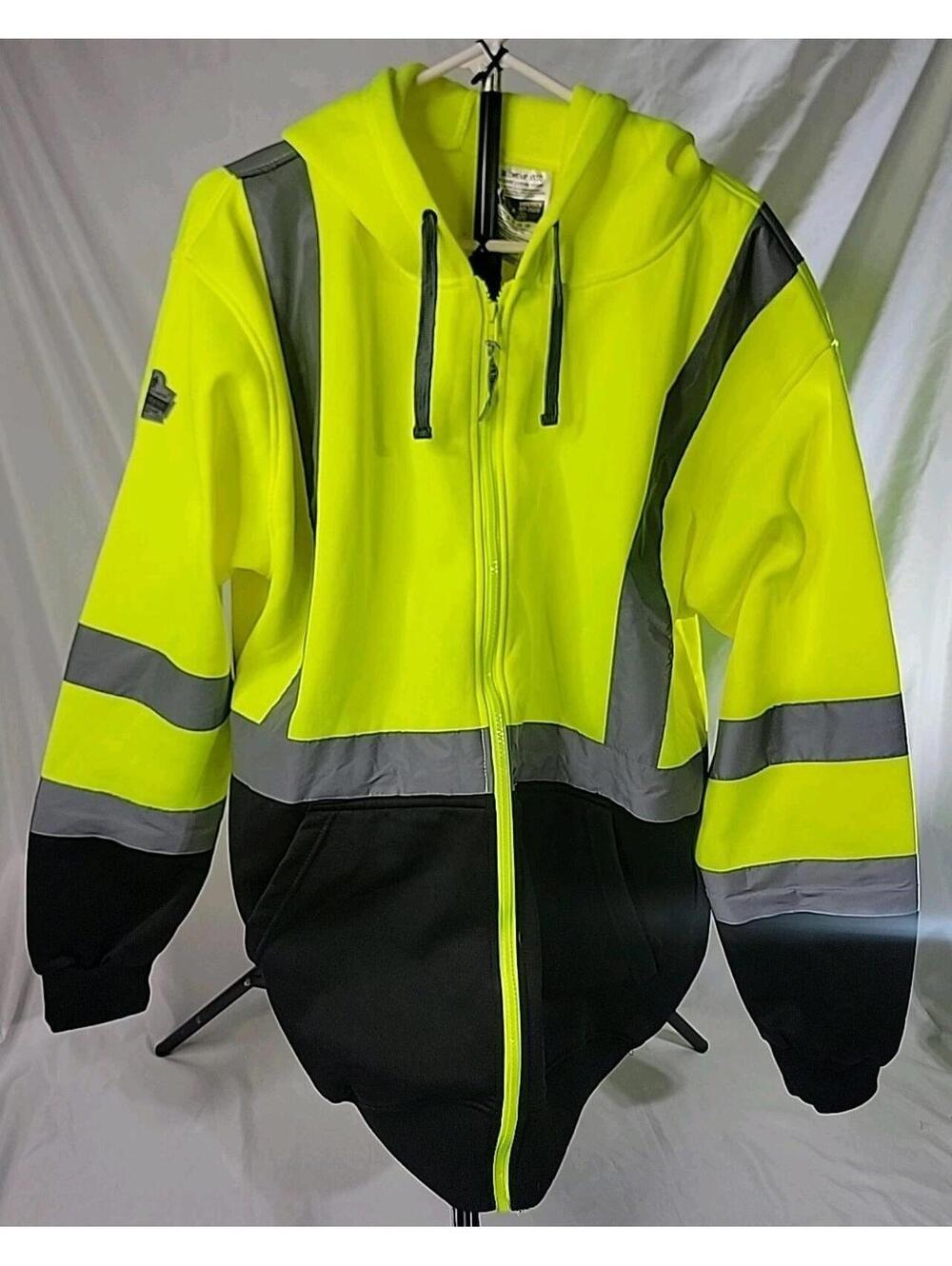Ergodyne work gear Glowgear 8372 Hooded Full Zip XL Hi Vis Type R Class 3